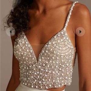 David’s Bridal Embellished Spaghetti Strap wedding separates top